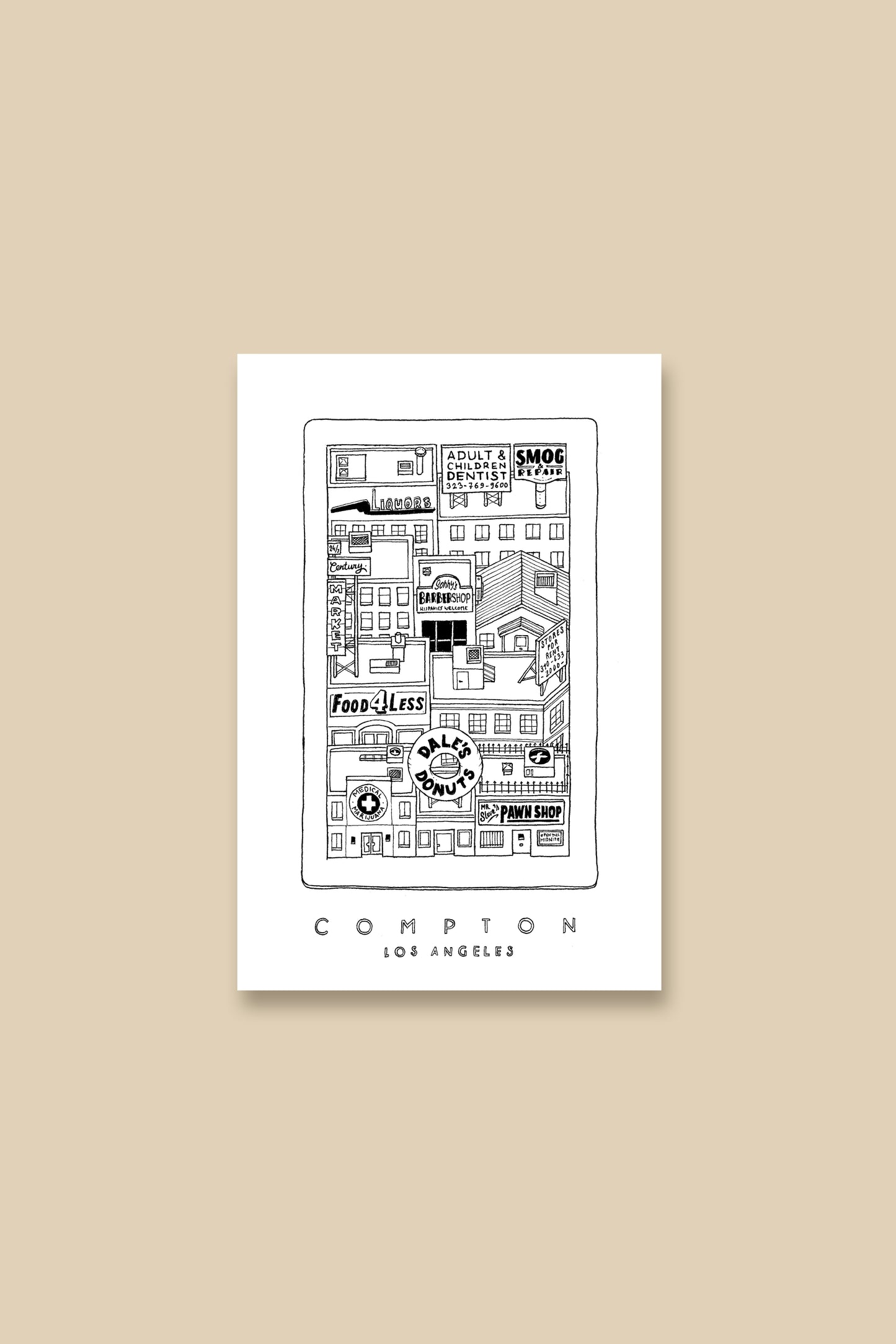 Cartes Postales quartiers Los Angeles