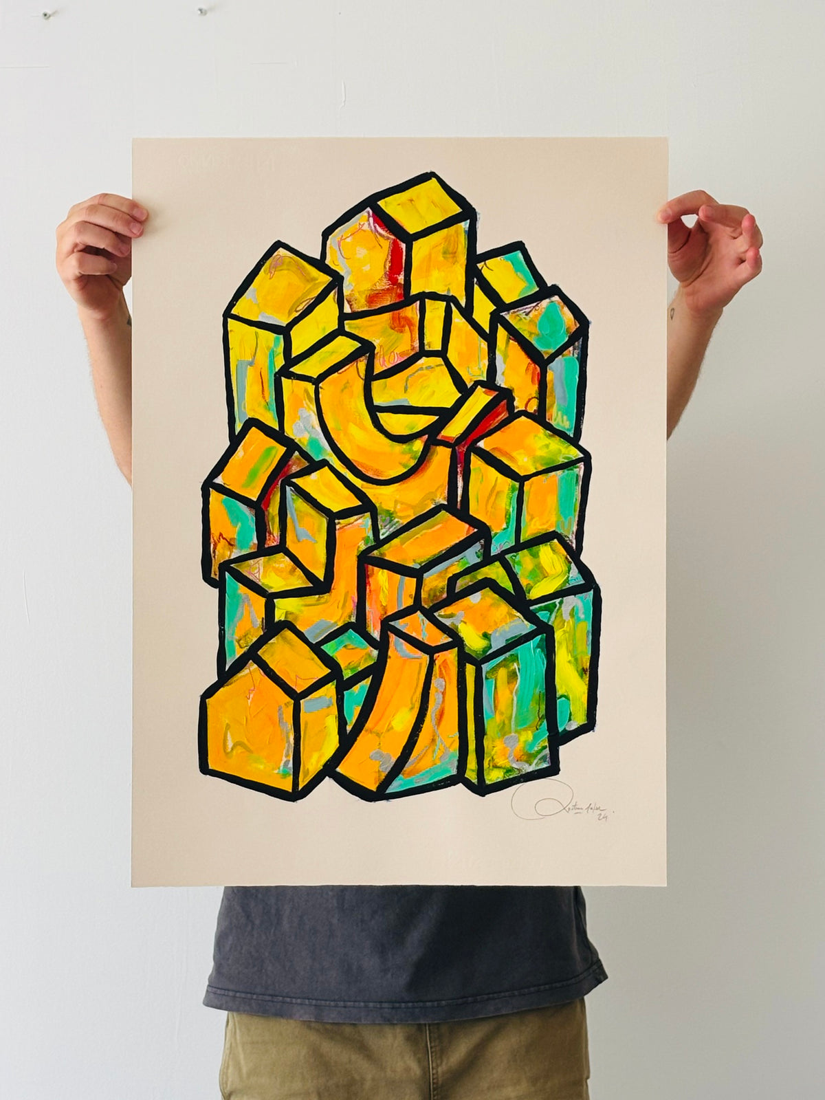 Oeuvre originale sur papier - Villages 025