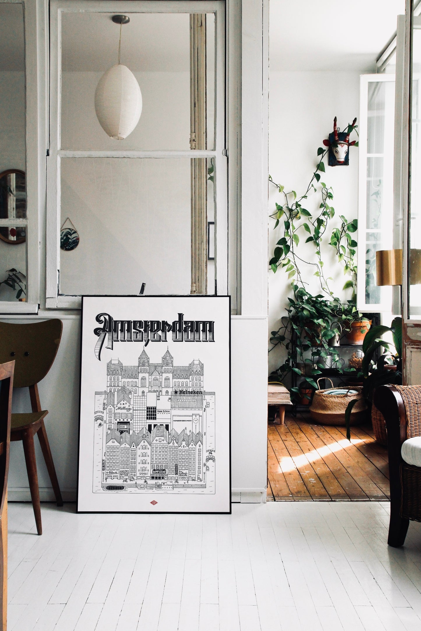 Affiche Amsterdam illustrée – Illustration de la ville - Docteur Paper