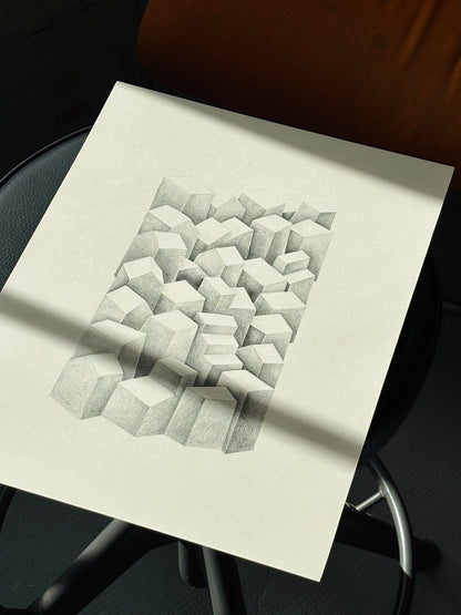 Oeuvre originale sur papier  - STRATA / Insula 01
