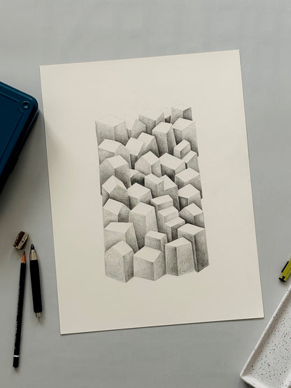Oeuvre originale sur papier  - STRATA / Insula 01