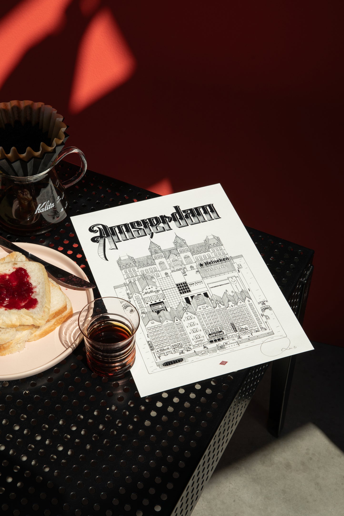 Affiche Amsterdam illustrée – Illustration de la ville - Docteur Paper