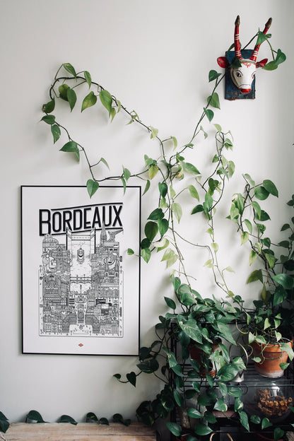 Affiche Bordeaux illustrée – Illustration de la ville - Docteur Paper