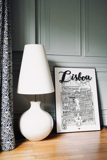 Affiche ville Lisbonne – Illustration de ville - Docteur Paper