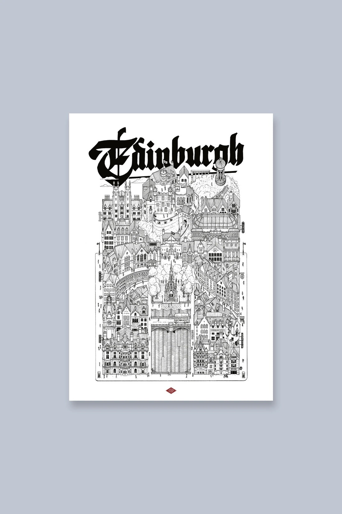 Affiche ville Édimbourg – Illustration de ville - Docteur Paper