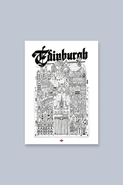 Affiche ville Édimbourg – Illustration de ville - Docteur Paper