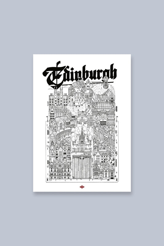 Affiche ville Édimbourg – Illustration de ville - Docteur Paper