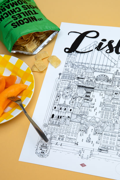 Affiche ville Lisbonne – Illustration de ville - Docteur Paper