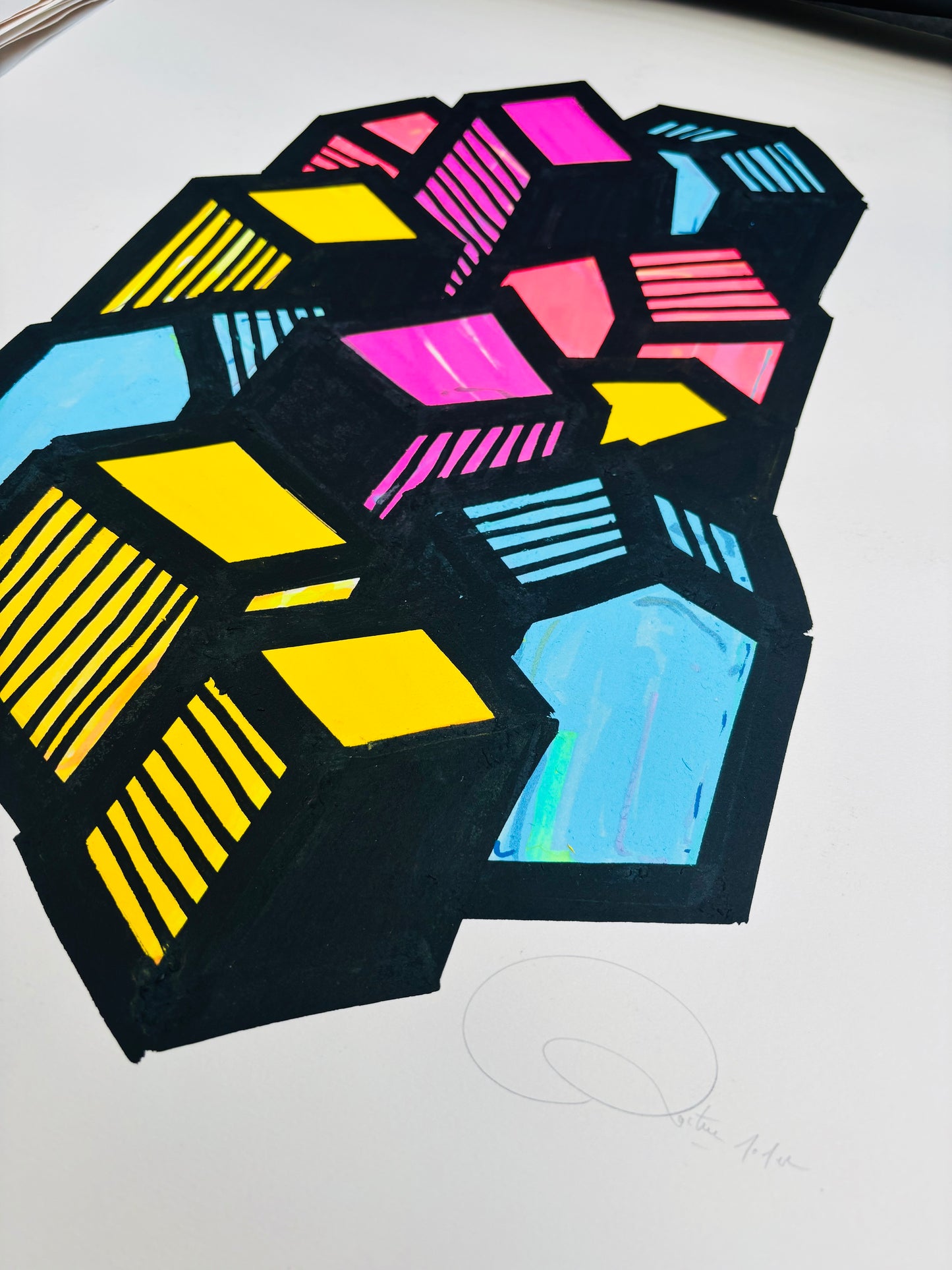 Oeuvre originale sur papier - Villages 018