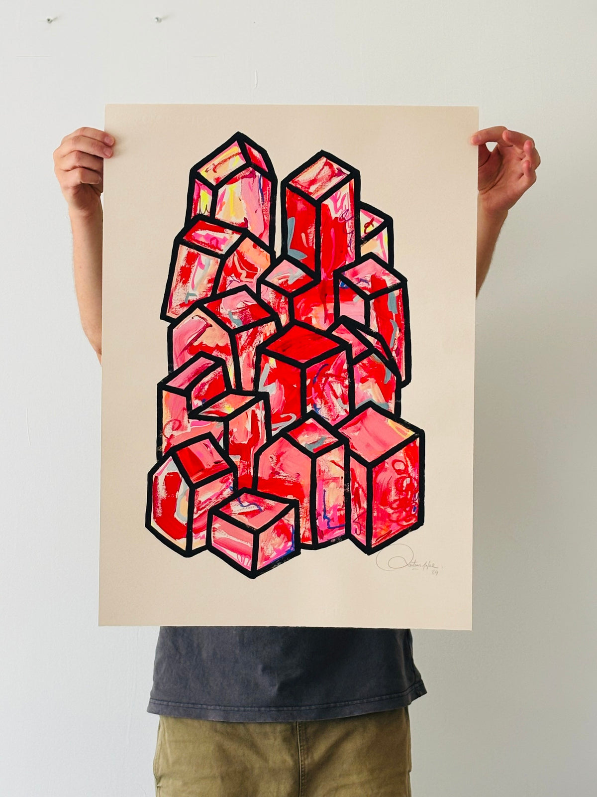 Oeuvre originale sur papier - Villages 021