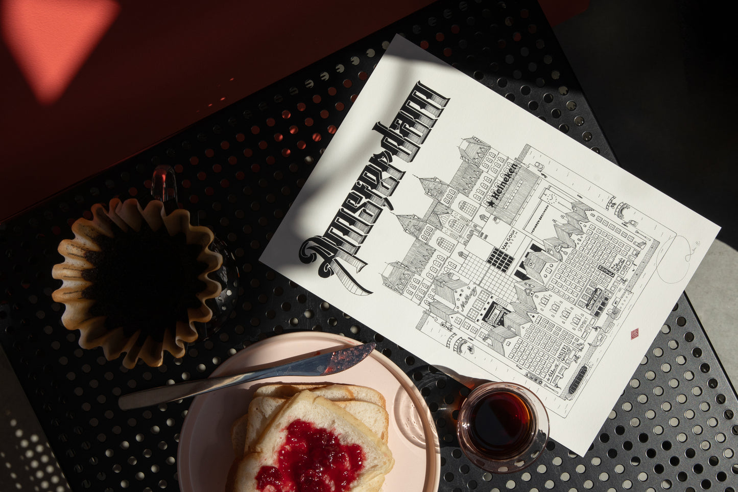 Affiche Amsterdam illustrée – Illustration de la ville - Docteur Paper