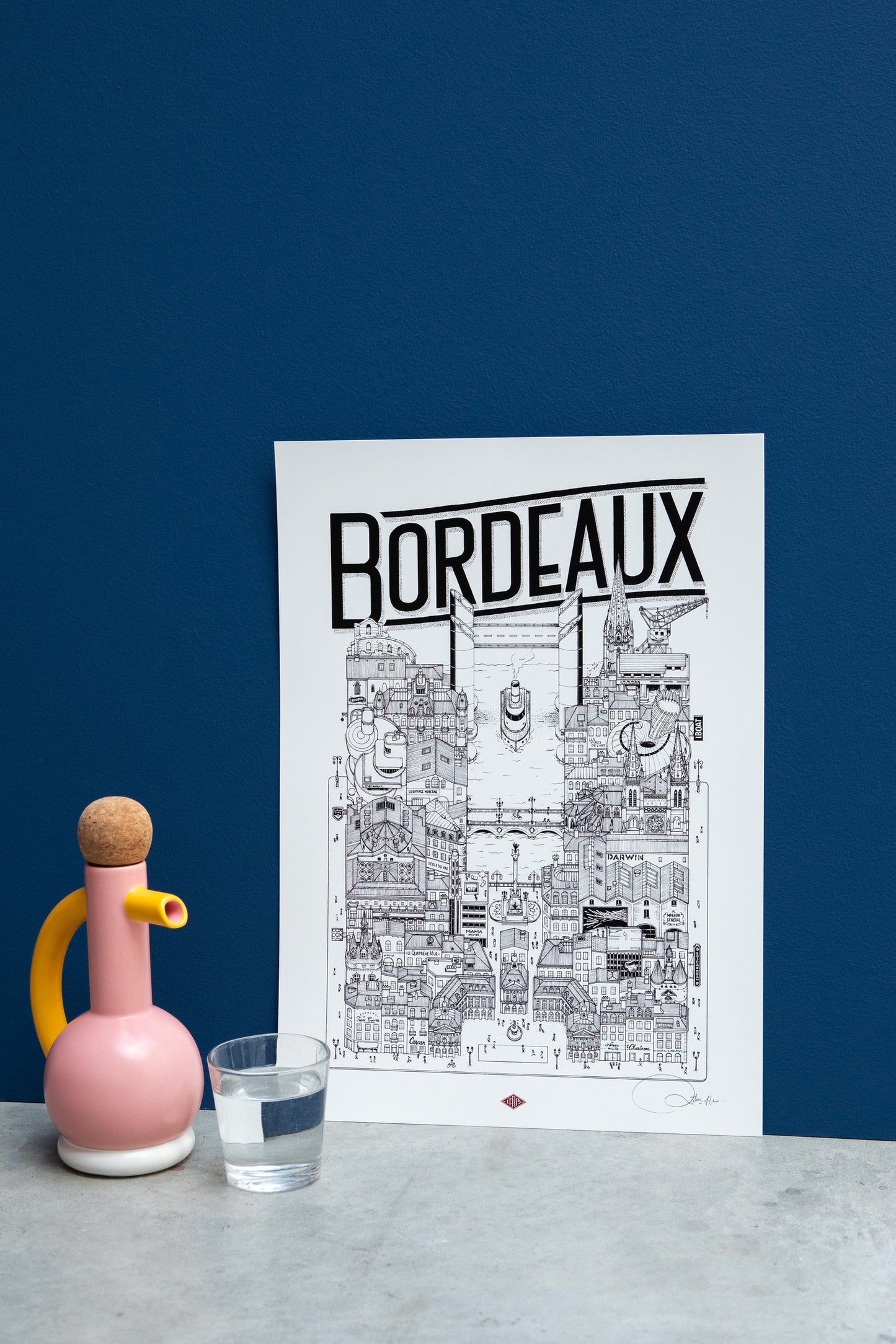 Affiche Bordeaux illustrée – Illustration de la ville - Docteur Paper