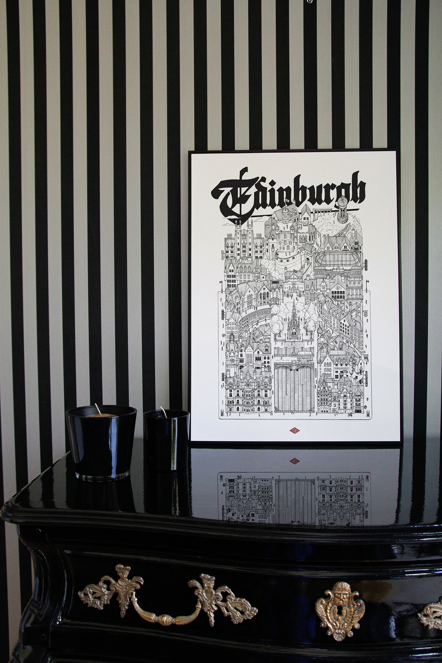 Affiche ville Édimbourg – Illustration de ville - Docteur Paper