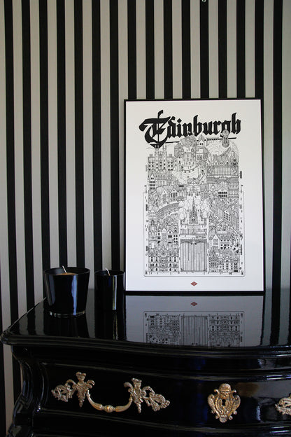 Affiche ville Édimbourg – Illustration de ville - Docteur Paper