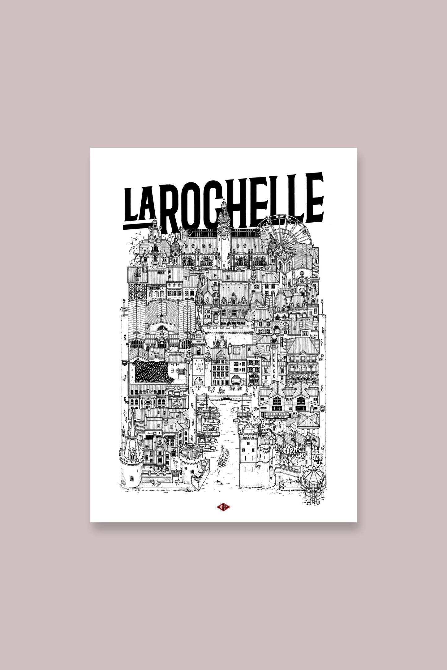 Affiche ville La Rochelle – Illustration de ville - Docteur Paper