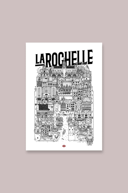 Affiche ville La Rochelle – Illustration de ville - Docteur Paper
