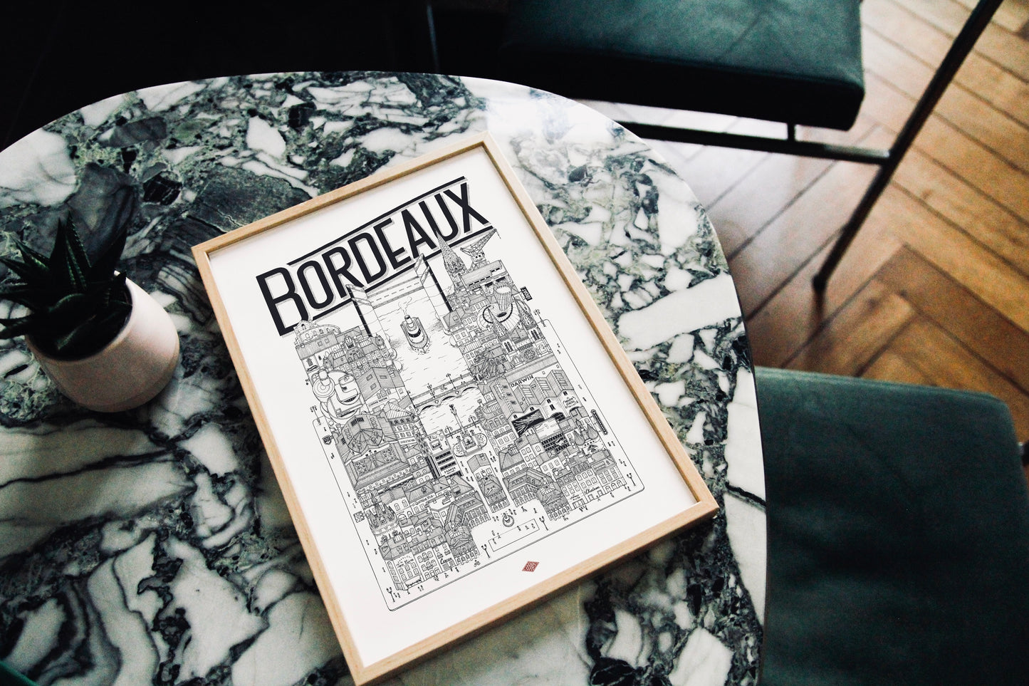 Affiche Bordeaux illustrée – Illustration de la ville - Docteur Paper