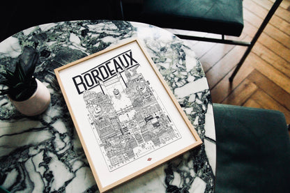 Affiche Bordeaux illustrée – Illustration de la ville - Docteur Paper