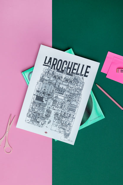 Affiche ville La Rochelle – Illustration de ville - Docteur Paper