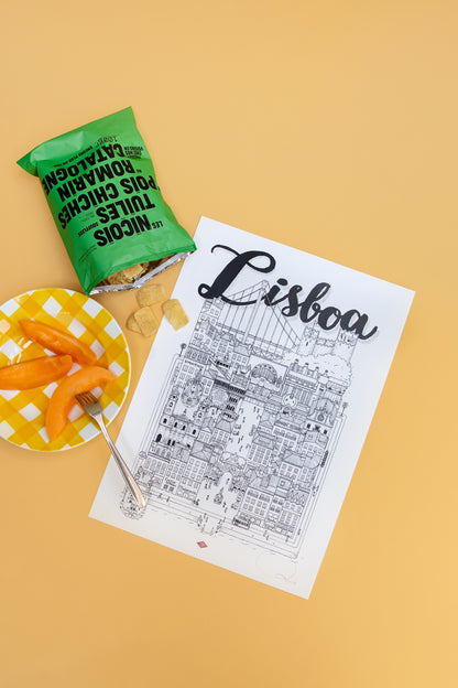 Affiche ville Lisbonne – Illustration de ville - Docteur Paper