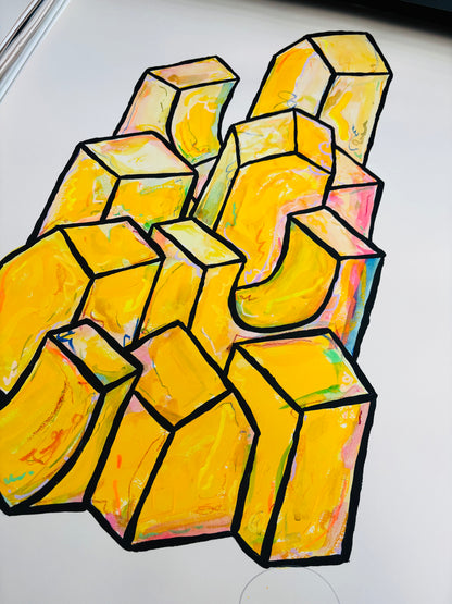 Oeuvre originale sur papier - Villages 006