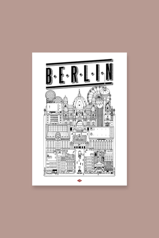 Affiche Berlin illustrée – Illustration de la ville - Docteur Paper
