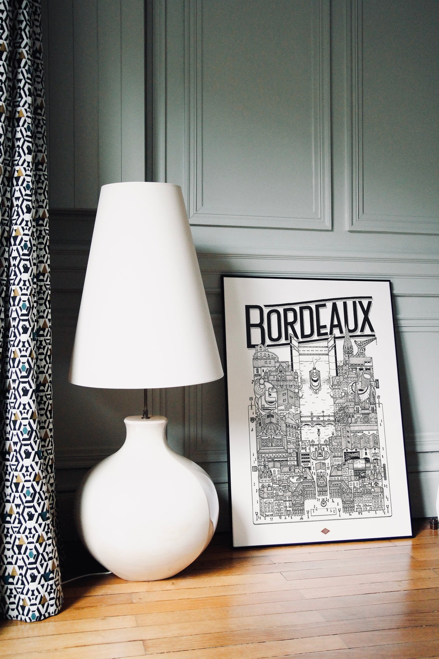 Affiche Bordeaux illustrée – Illustration de la ville - Docteur Paper