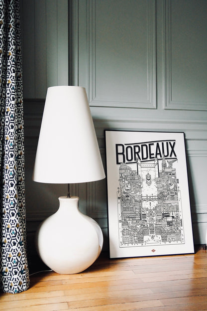 Affiche Bordeaux illustrée – Illustration de la ville - Docteur Paper