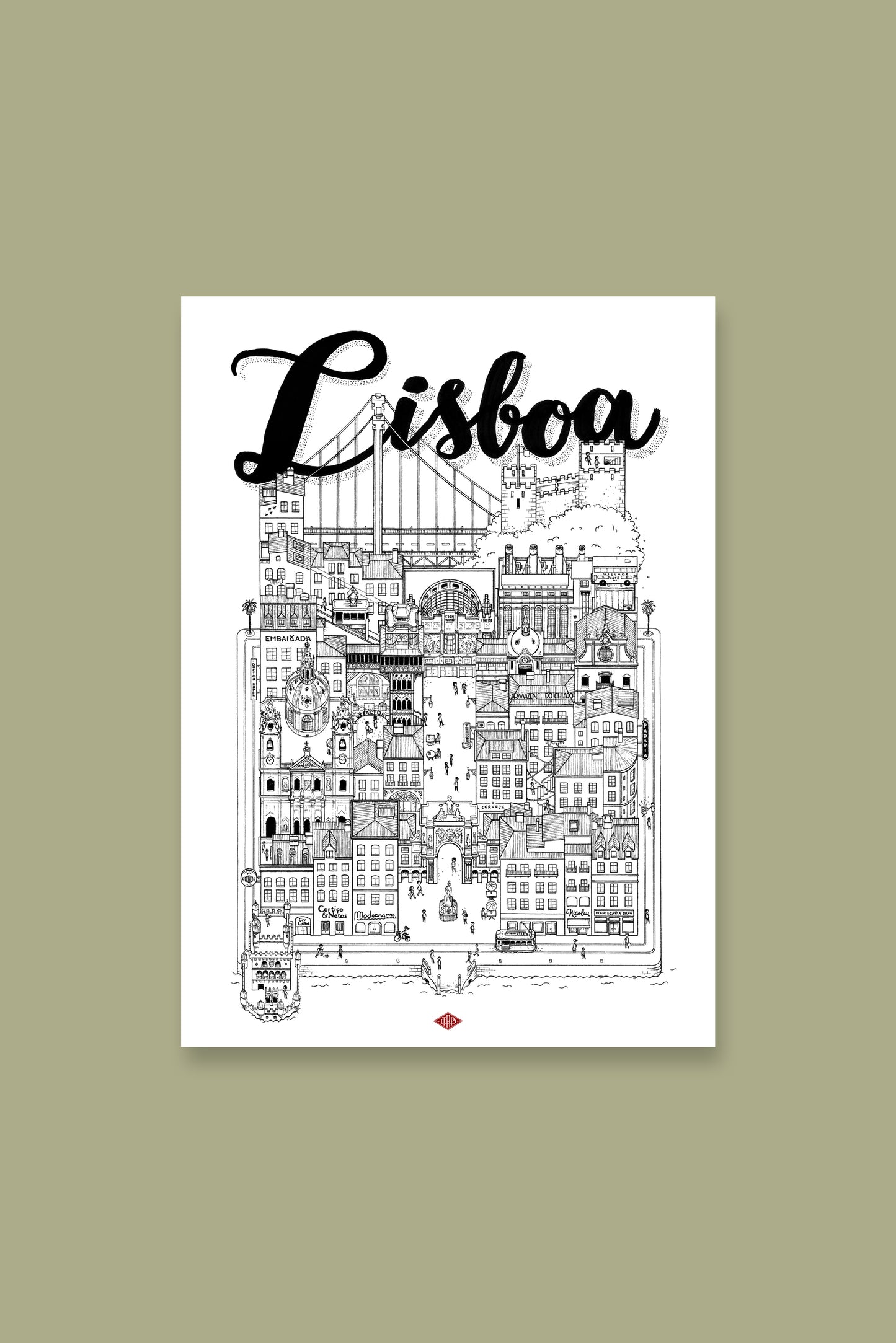 Affiche ville Lisbonne – Illustration de ville - Docteur Paper