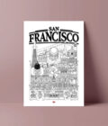 affiche de san francisco en noir et blanc